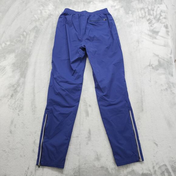 Nike Pants Womens XS Blue Yellow Pull On Drawstring Zip Hem Nylon Running Gym - Picture 2 of 14